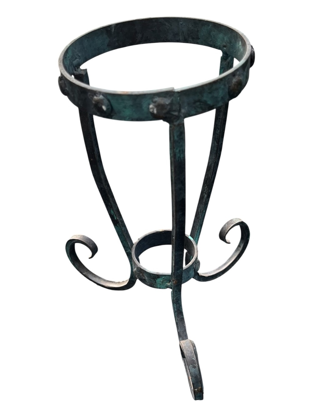 Patina Green Metal Plant Stand - Decorative Home Accent